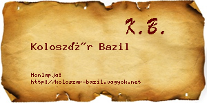 Koloszár Bazil névjegykártya